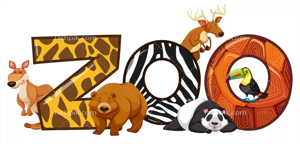 وکتور طراحی فونت برای تصویرسازی باغ وحش - خلاقیت در طراحی حروف