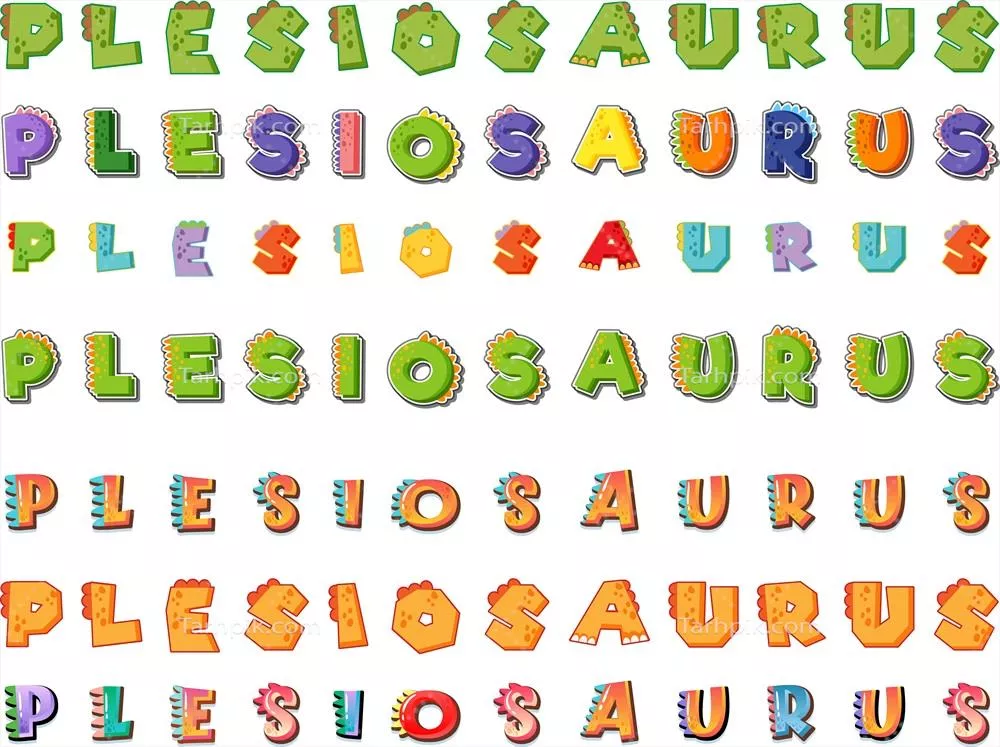 طراحی فونت وکتور پلسیو ساروس با الهام از دنیای دایناسورها