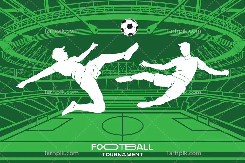 وکتور پسزمینه فوتبال برای بنر قهرمانی فوتبال: شادی و هیجان مسابقات