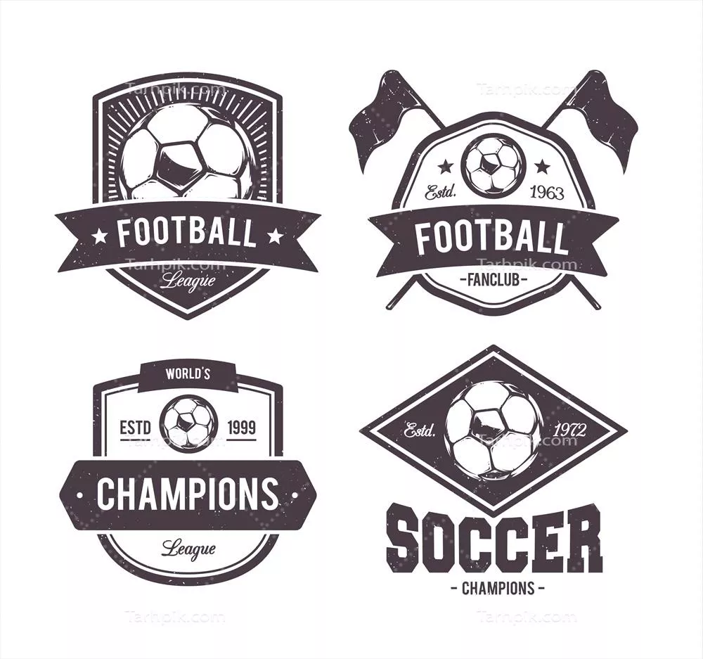 کلکسیون طرحهای وکتور آرمهای فوتبال با جزئیات زیبا و متنوع