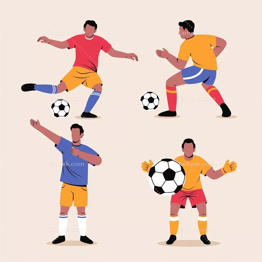 مجموعه وکتور بازیکنان فوتبال: طراحی‌های برجسته و خاص