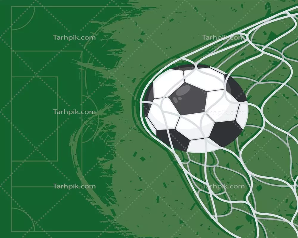 وکتور پوستر گرافیکی صحنه گلزنی در فوتبال و ساکر با طراحی خلاقانه
