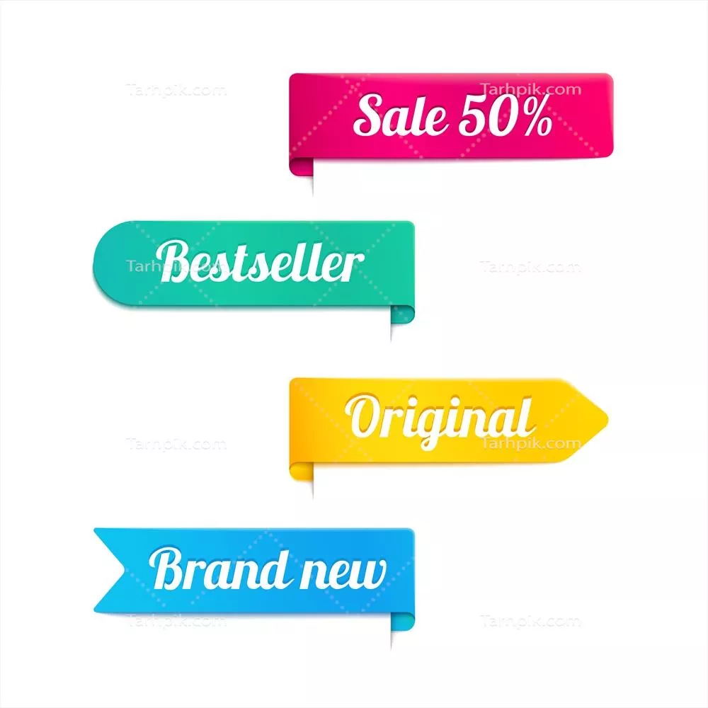 وکتور رشته های رنگی چهارگانه برای نمایش بنرها در فروشگاه های خرده فروشی