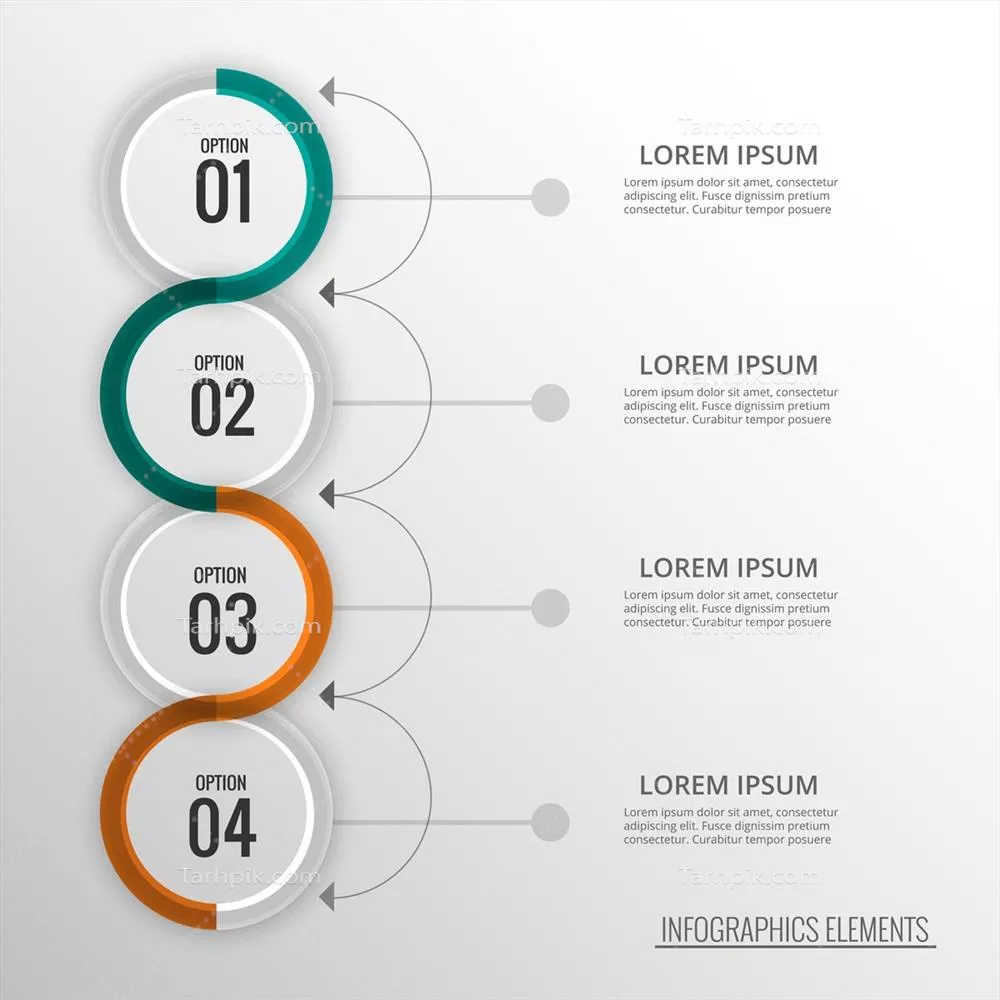 وکتور لیست انتخابی با چهار گزینه: طراحیشده برای جذابیت بصری و کارایی
