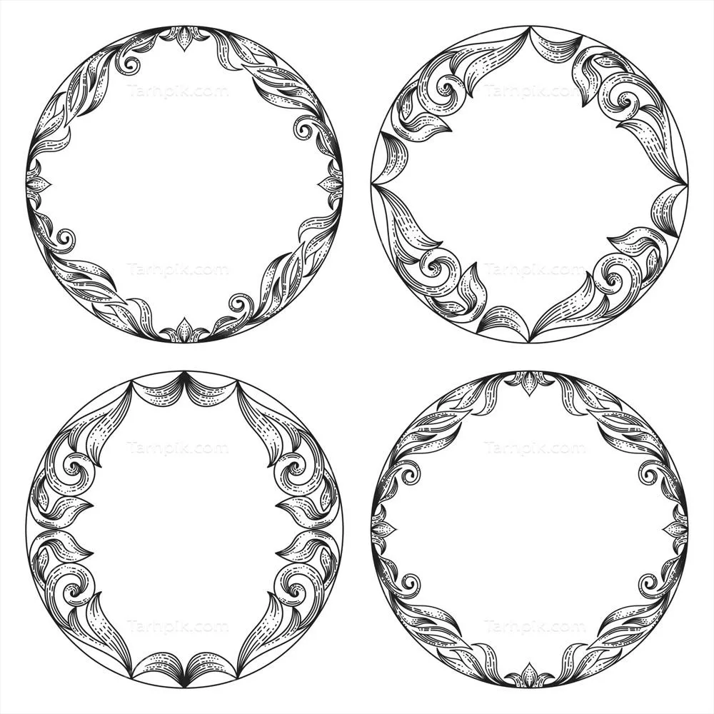 بسته وکتور با الگوی دایرهای حکاکی شده به زیبایی و تمیزی