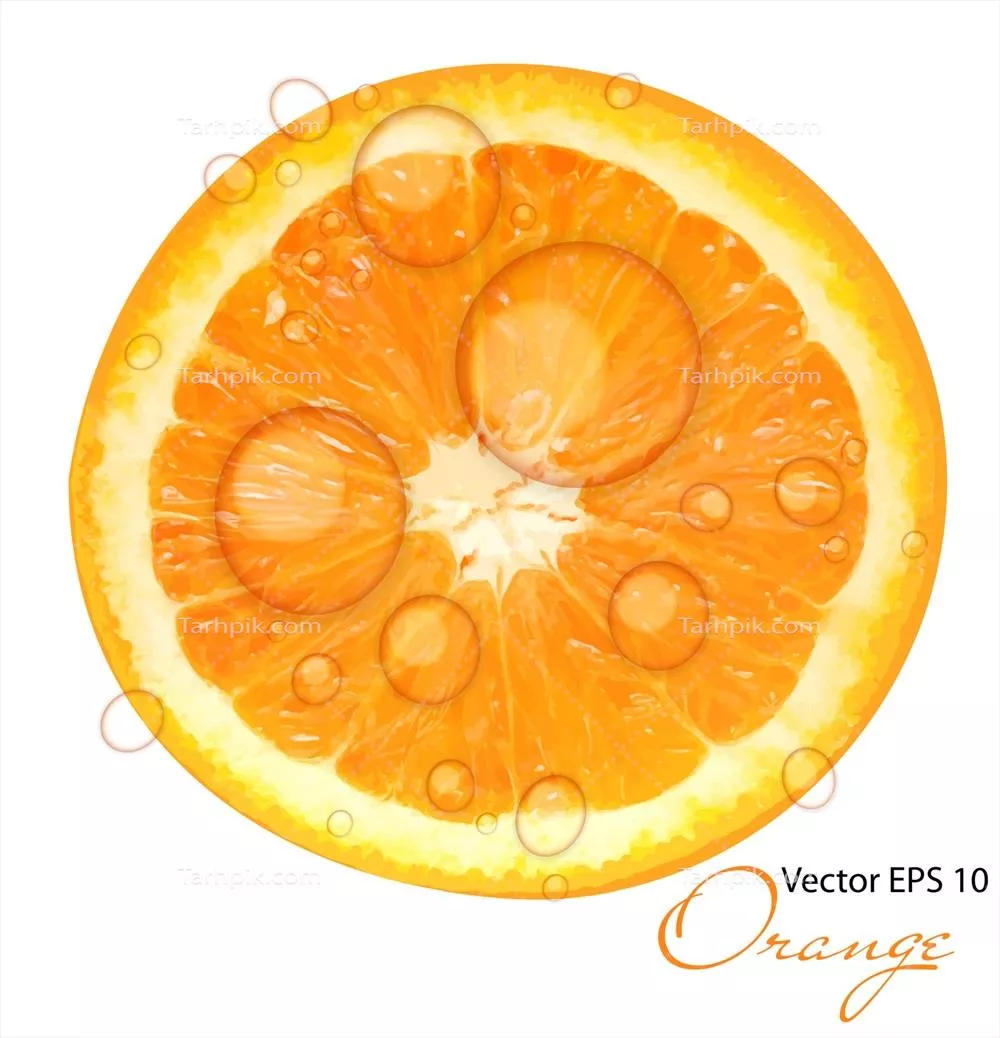 تصویری وکتوری از زمینه پرتقالی تازه و آبدار با طراحی زیبا