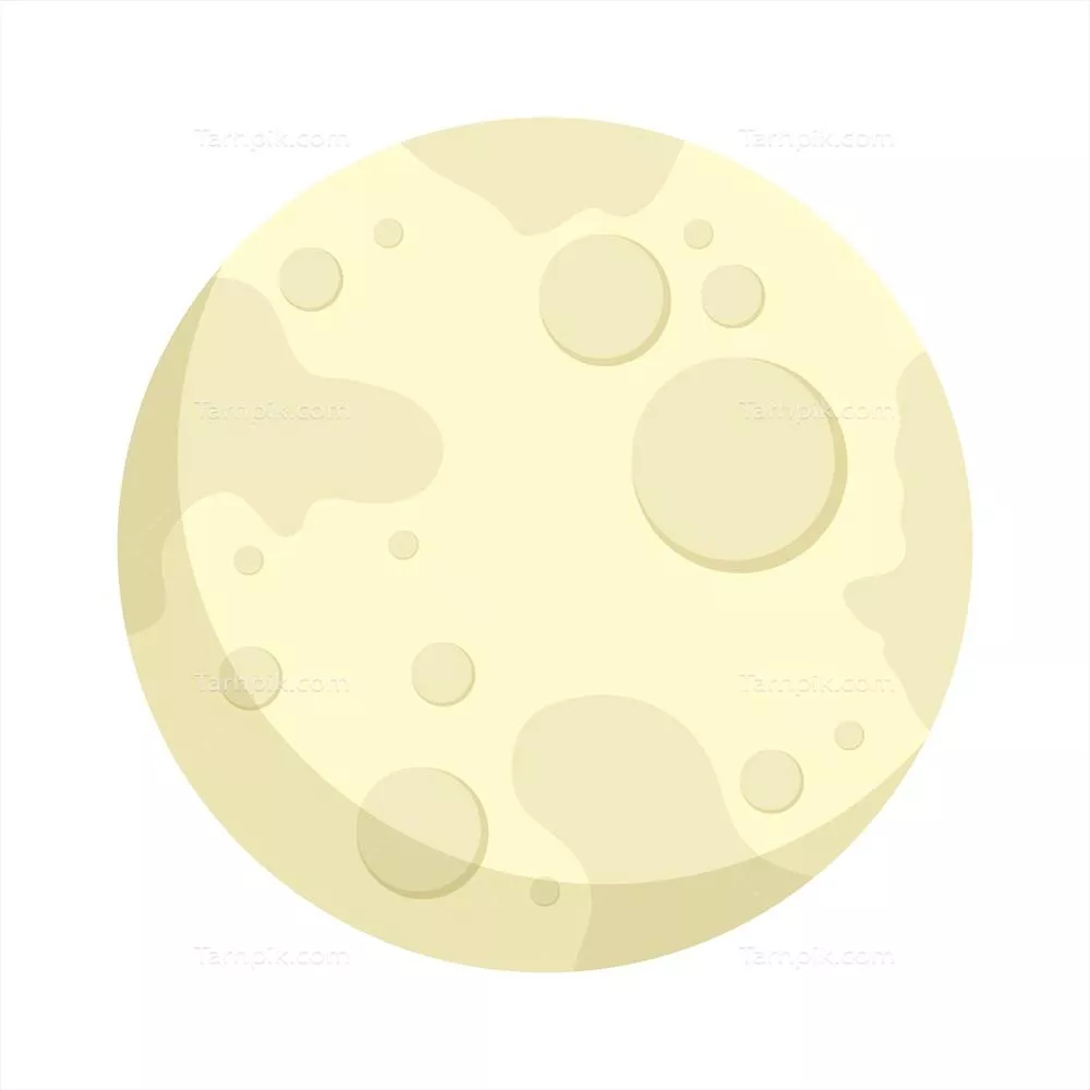 وکتور آیکون درخشان و ایزوله ماه کامل در شب