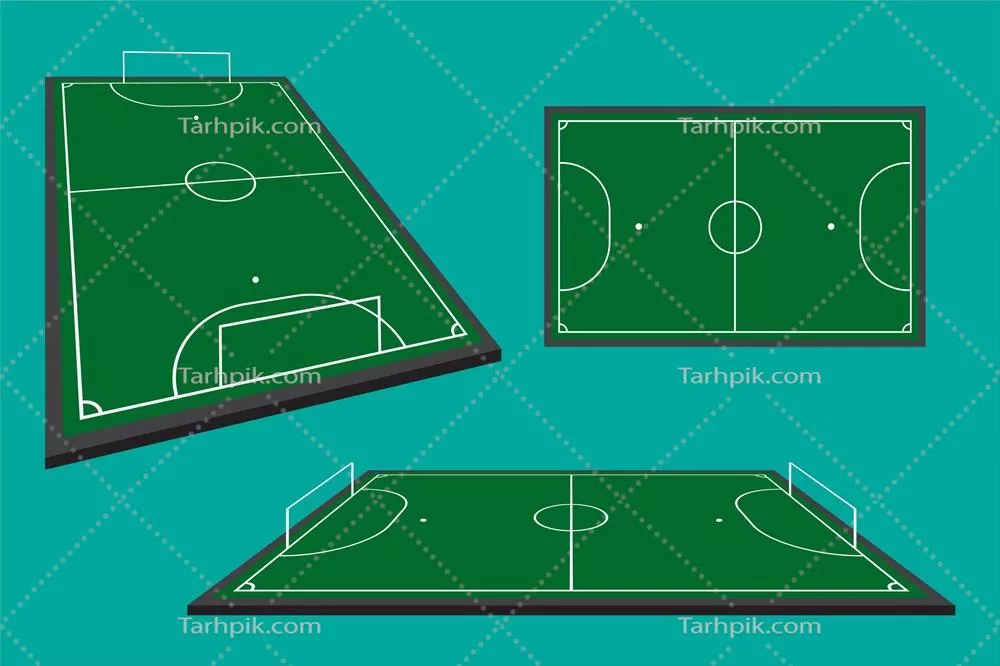 نمایشگاه میدان فوتسال از زوایای مختلف به صورت وکتور