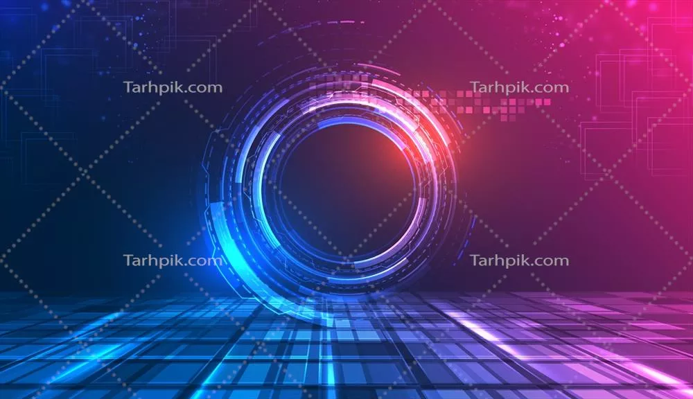 وکتور طراحی پسزمینه انتزاعی تکنولوژی آینده با رنگهای مدرن و خلاقانه