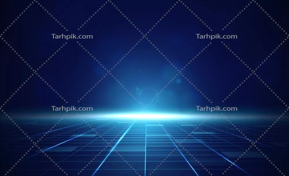 پسزمینهی افقی آیندهنگر با نور آبی و طراحی وکتور مدرن