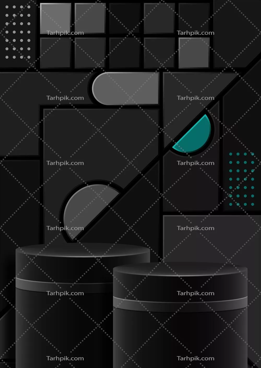 وکتور الگوی صحنه پودیوم آینده نگر برای ارائه محصول با پس زمینه هندسی انتزاعی