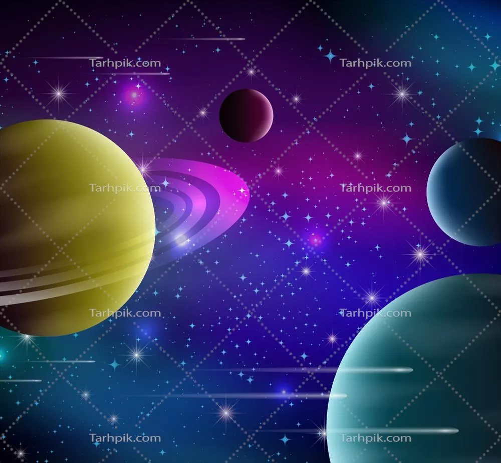 وکتور پسزمینه کهکشان با طراحی برداری و رنگهای جذاب برای طراحی گرافیکی