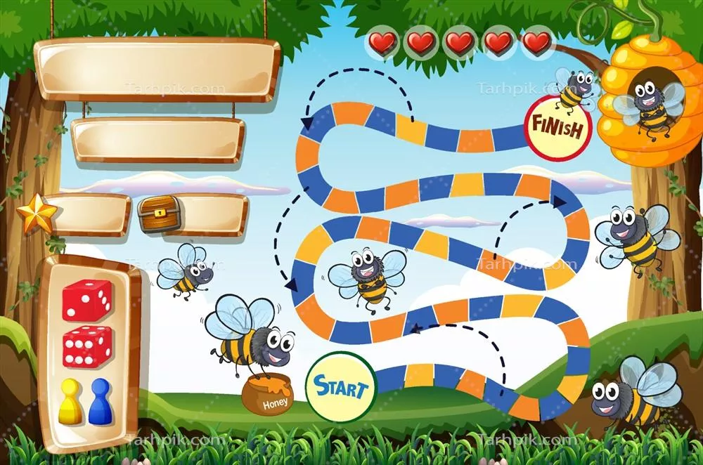 وکتور طراحی بازی با زنبور عسل در جنگل: یک تجربه منحصر به فرد