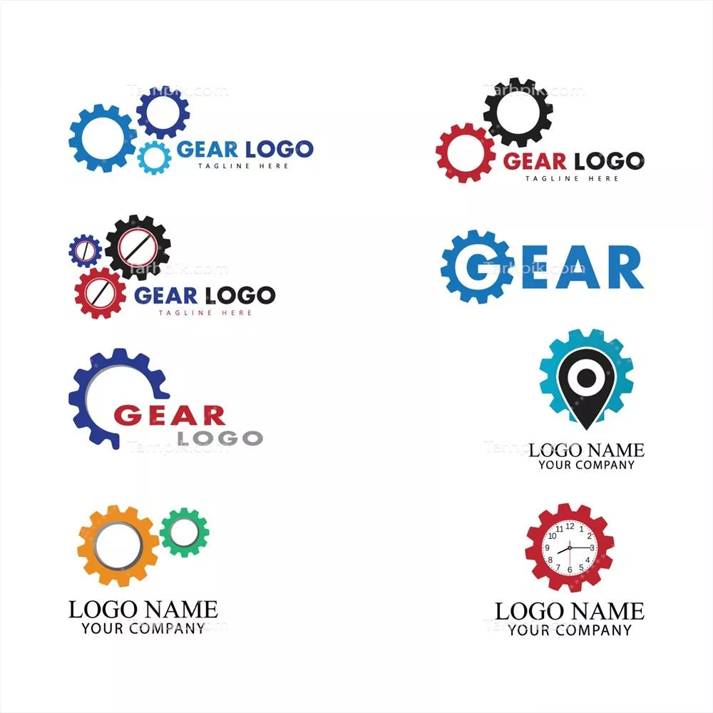 قالب آیکون لوگو چرخ دنده - طراحی و تصویرسازی وکتور