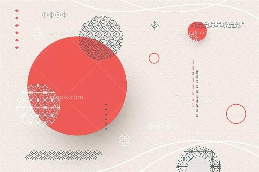 پس‌زمینه هندسی با سبک ژاپنی به صورت وکتور و طراحی شیک