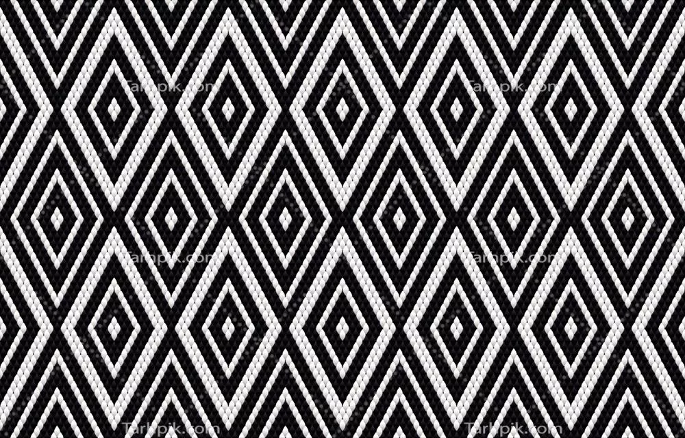 وکتور طراحی الگوی هندسی و قومی برای گلیم و پارچه با دوخت سنتی و بافت قبیلهای