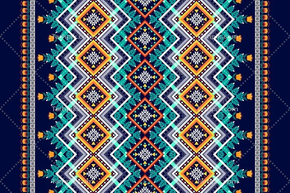 وکتور طراحی الگوی هندسی و قومی بدون درز با الهام از فرهنگ آزتک