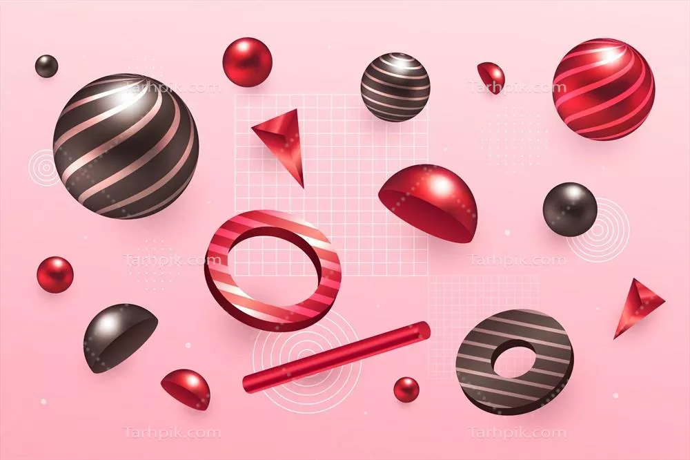 اشکال هندسی با افکت سه بعدی - طراحی وکتوری