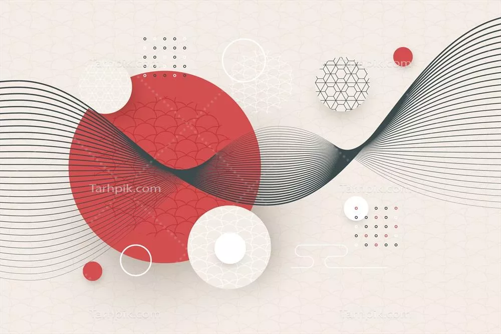 وکتور ولین الگوهای هندسی کاغذ دیواری به سبک ژاپنی با عناصر مدرن