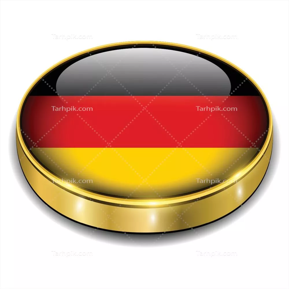دکمه 3 بعدی پرچم آلمان با طراحی وکتوری جذاب