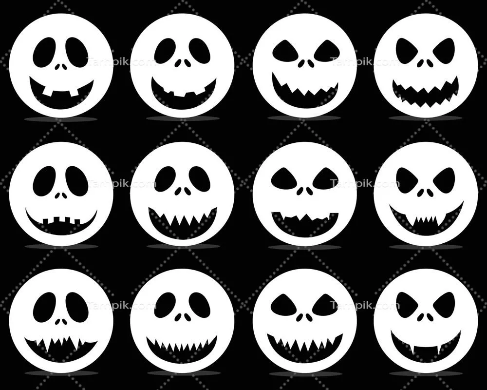 وکتور تصاویری از چهرههای ترسناک و اشباح برای روز هالووین