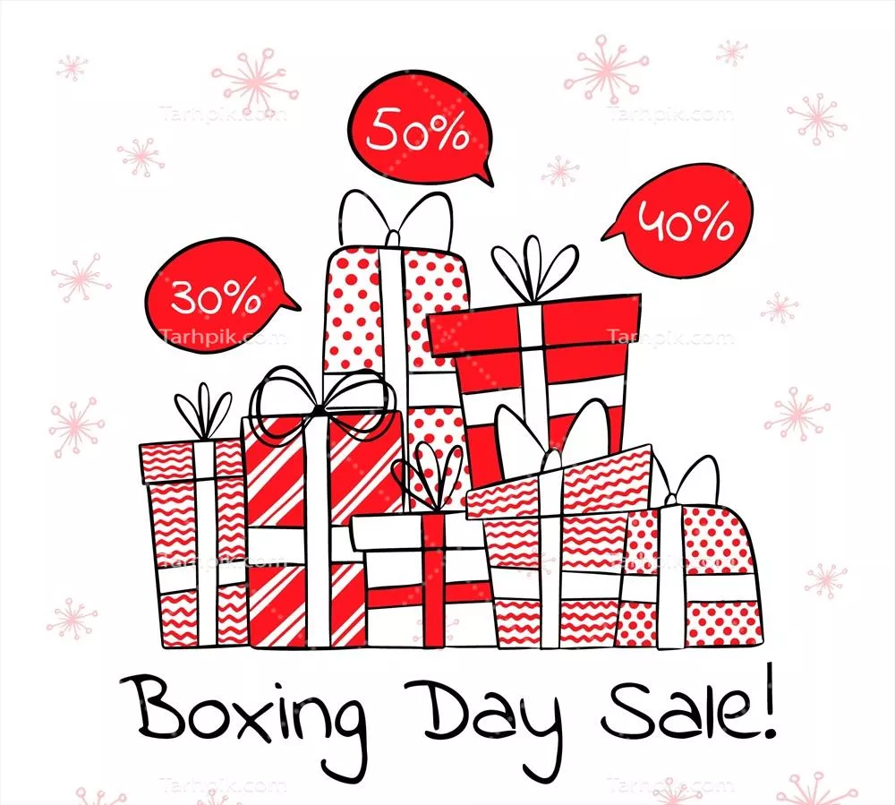 وکتور تصویر پسزمینه فروش روز جعبههای هدیه در روز باکسینگ