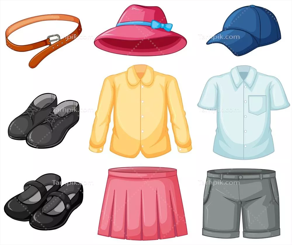 وکتور تصویری از ست لباس فرم دختر و پسر با طراحی زیبا و جذاب