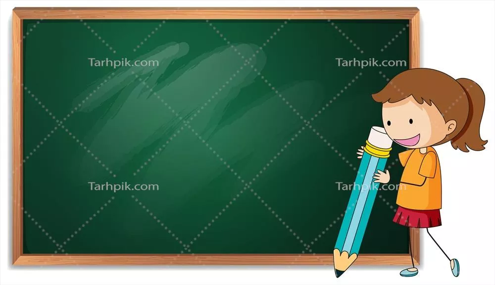 وکتور تصویر الگوی دختر روی تخته سیاه برای طراحی و امور آموزشی