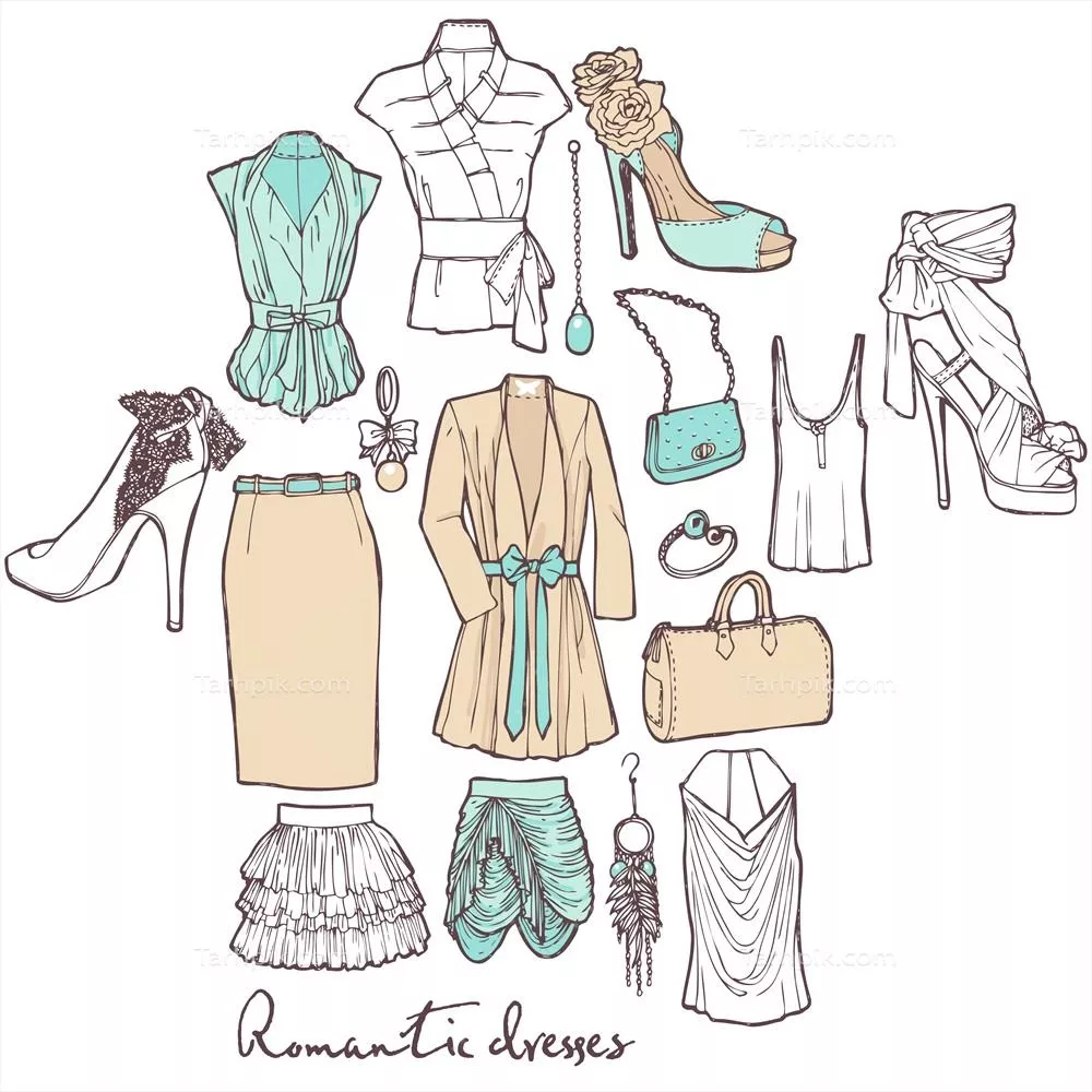 ست لباس های دخترانه وکتور برای طراحی و مد سال 2023