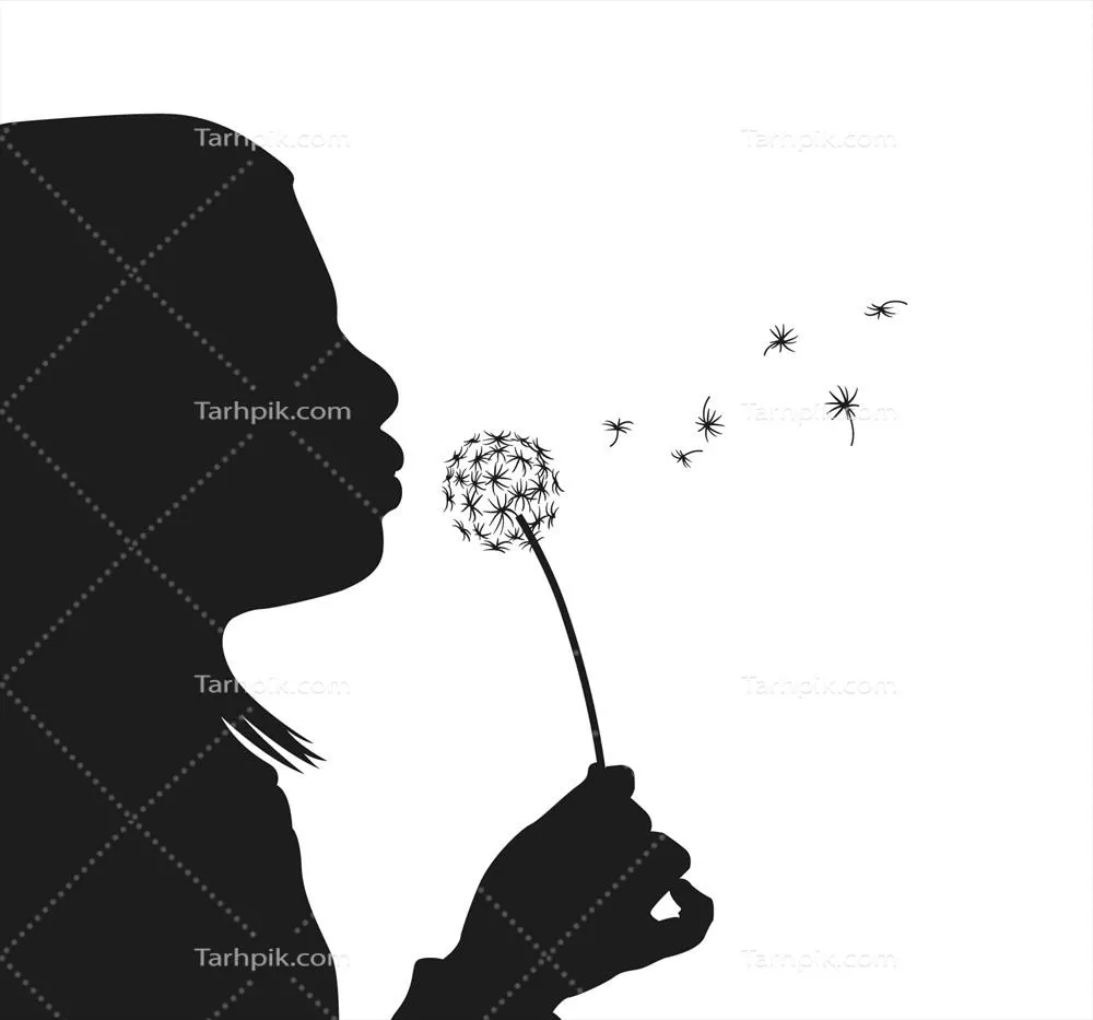 شکوفهى دختر با سیلوئت دندانپزشک در طراحی وکتور