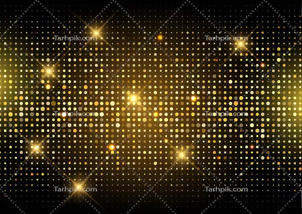 وکتور پسزمینه نورهای دیسکو با درخشش طلایی و زرق و برق