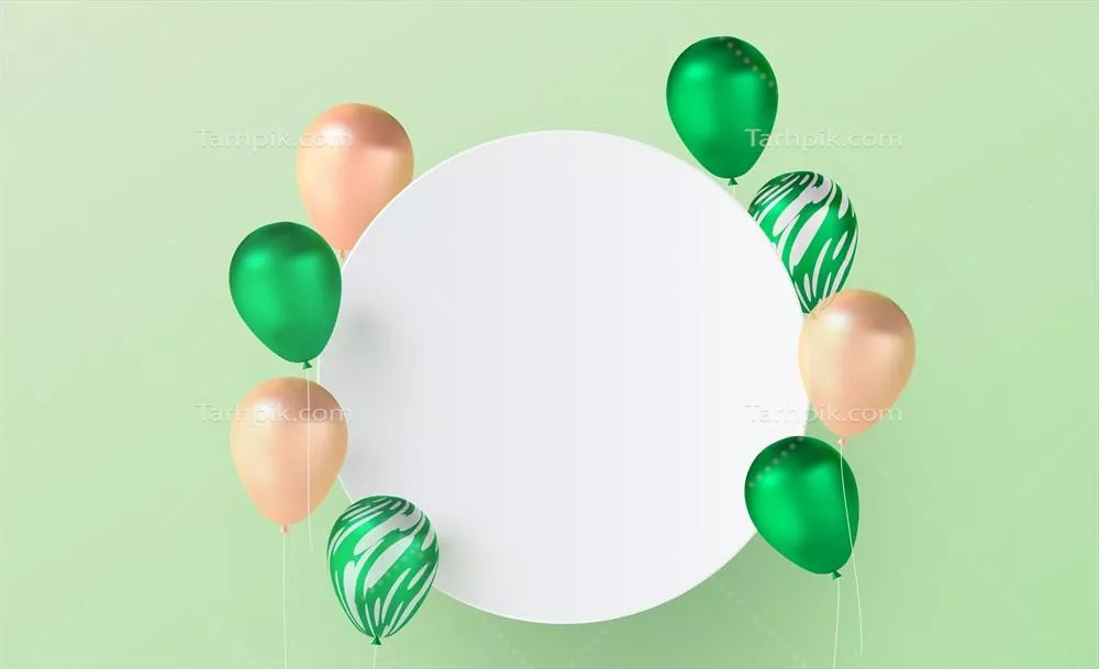 پسزمینهی بالون سهبعدی براق با بنر خالی - طراحی وکتور