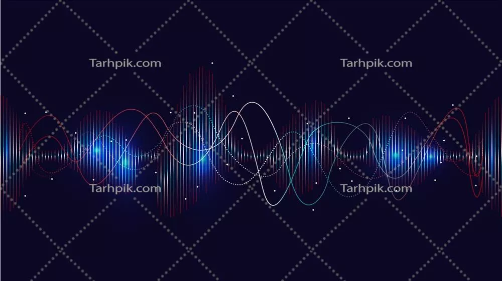 وکتور نوار صوتی درخشان با خطوط فرکانس نقطهای و نئون درخشان