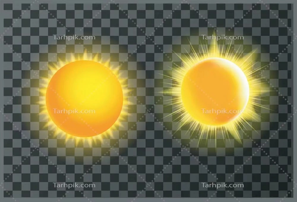 طرح وکتور پرتوهای درخشان خورشید با رنگ های جذاب و زیبا