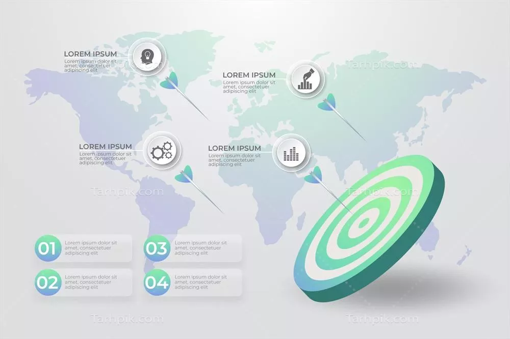 تصویری جذاب از مفهوم اهداف به صورت اینفوگرافیک و وکتور