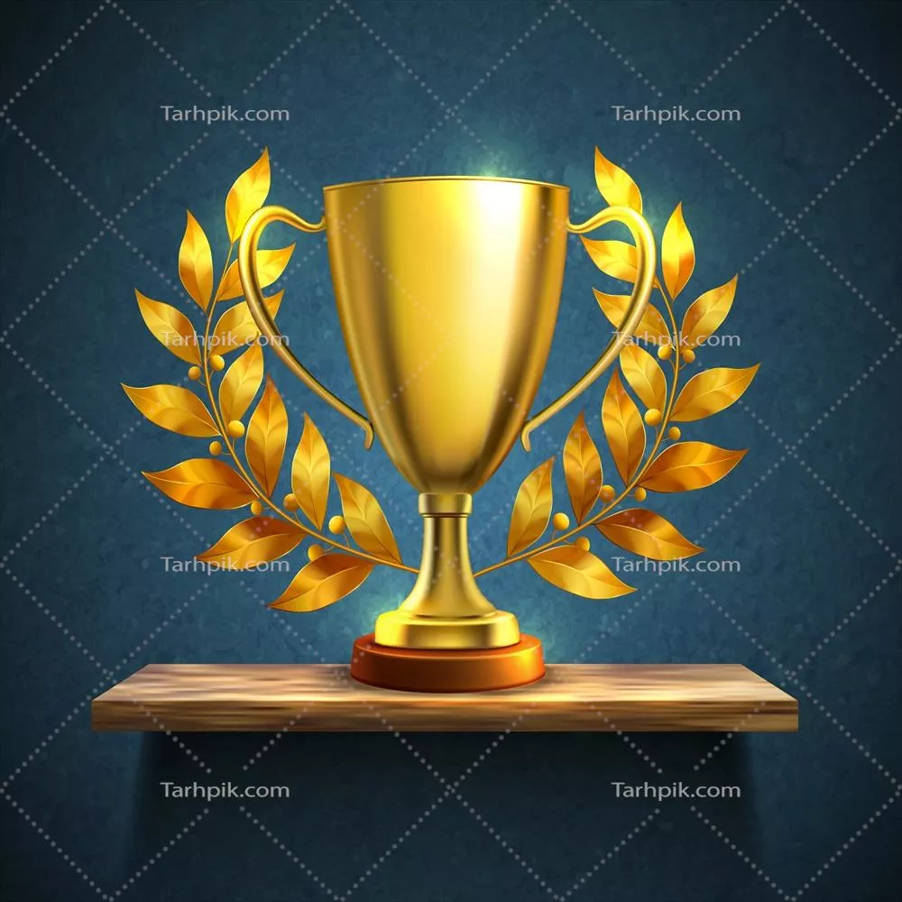 تصویر وکتور از جام طلایی - طراحی گرافیکی و المان های طلایی