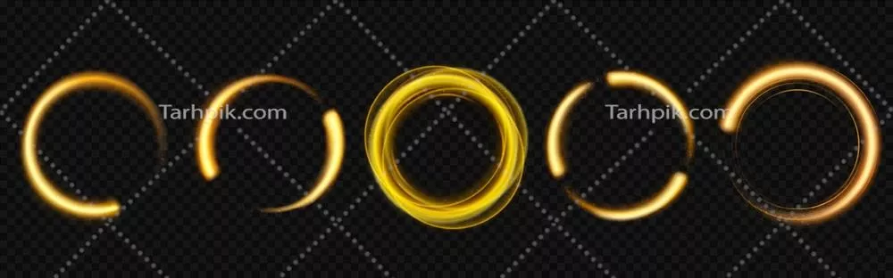 وکتور دایره طلایی با درخشش و افکت جادویی درخشان