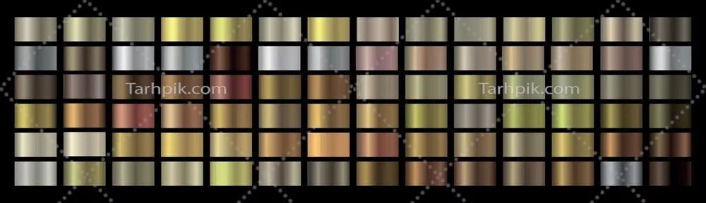 وکتور انواع ورق های طلا، گل رز، نقره، هولوگرافیک، برنزی و طلای فوئیل