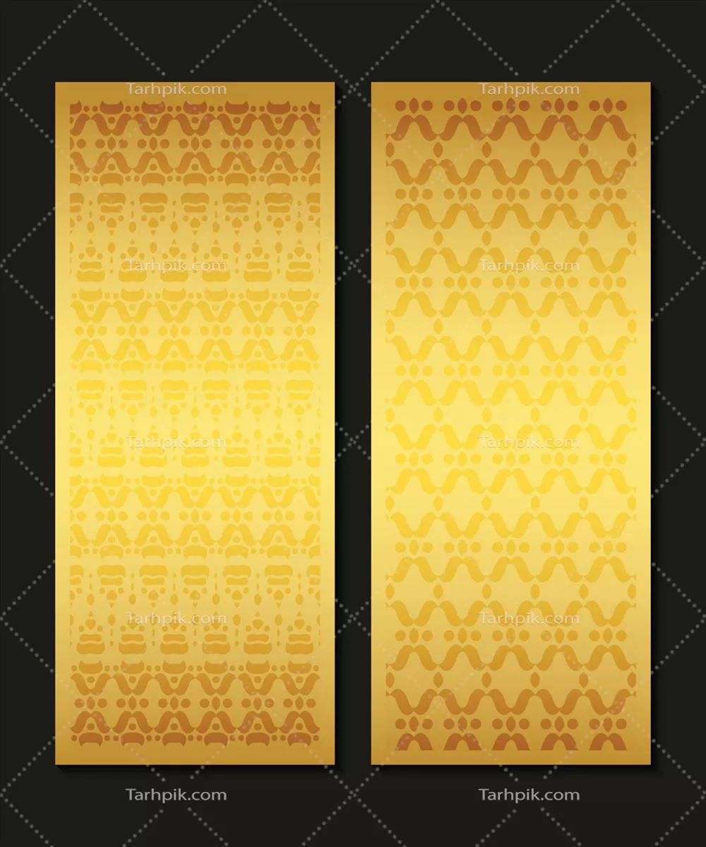 وکتور بنر عمودی طلایی با الگوی مینیمالیستی و جذاب