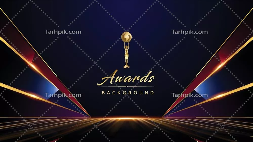 وکتور زمینه دیپلم تزئینی با رنگهای طلایی، آبی و قرمز برای شب جشن بزرگ