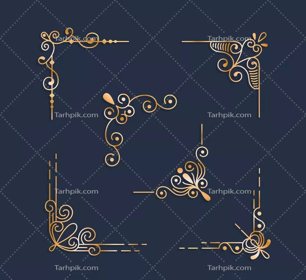 کالکشن زیورآلات با حاشیه طلایی: وکتور منحصر به فرد