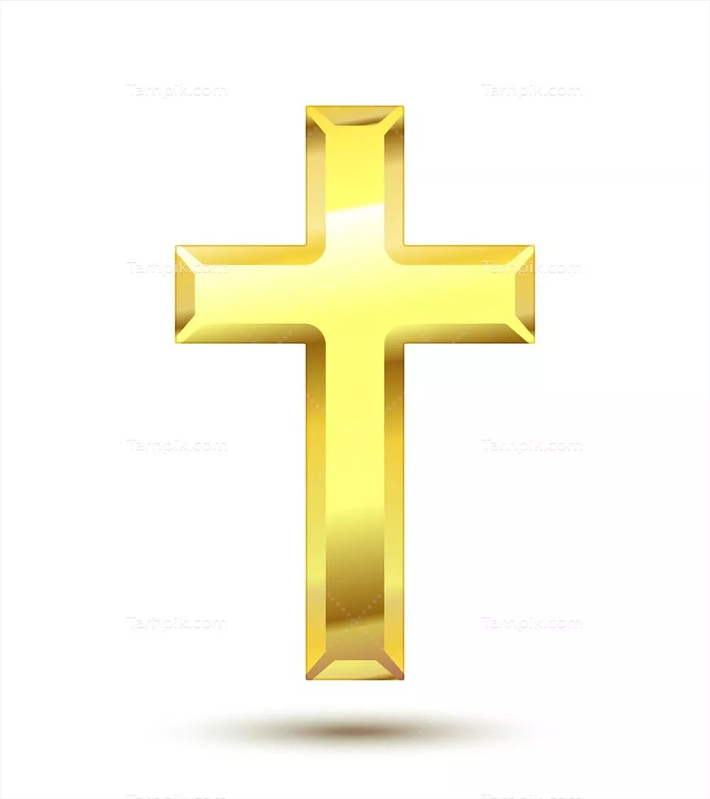 وکتور طلایی صلیب مسیحی، طراحی شده برای استفاده های گرافیکی مختلف