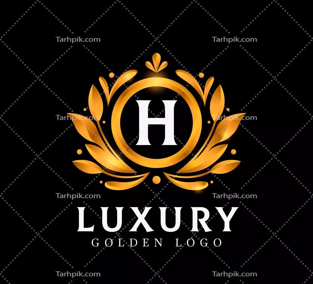 طراحی لوگوی طلایی و شیک به سبک فلت و وکتور