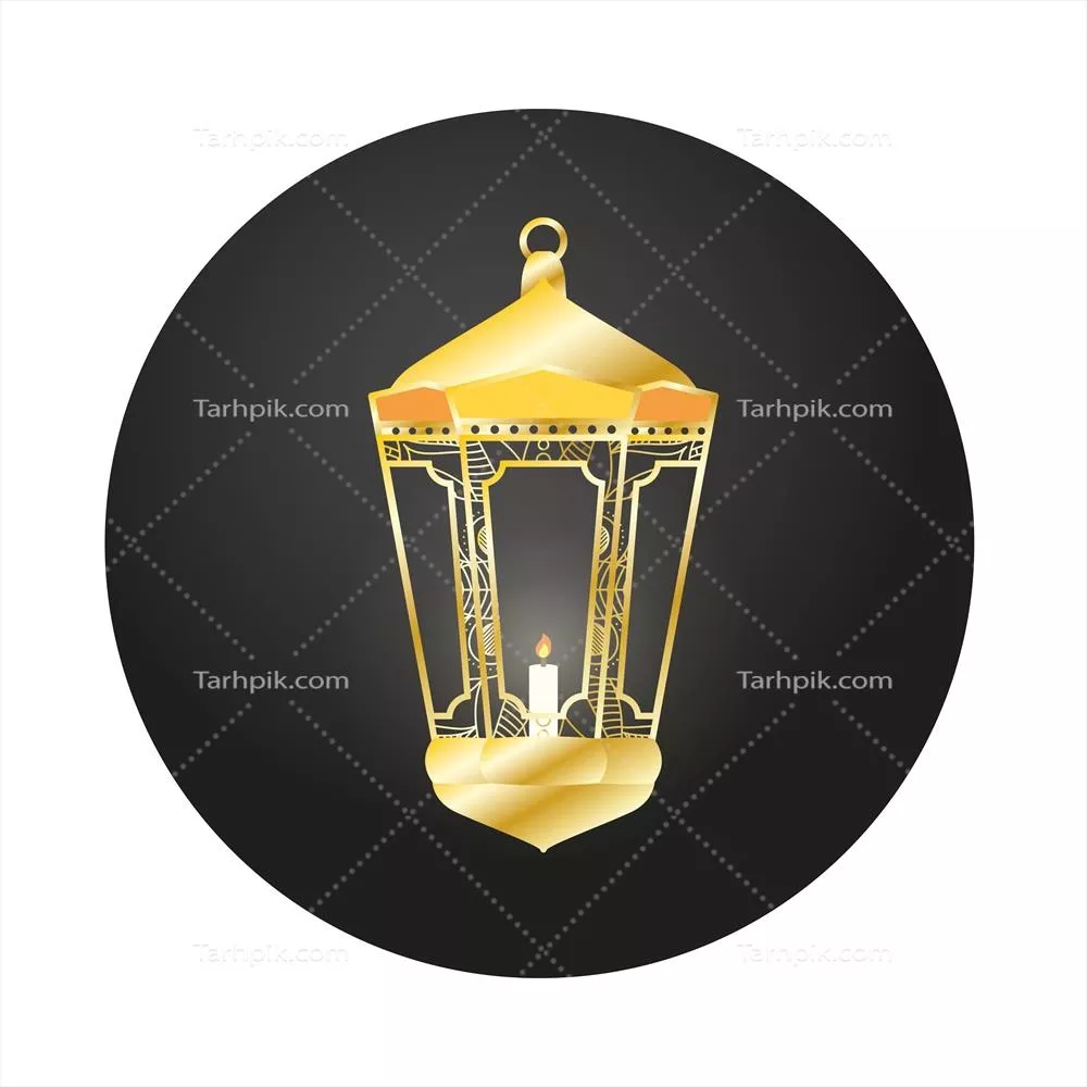 وکتور چراغ طلایی تزیینی مناسب ماه مبارک رمضان کریم برای دکوراسیون