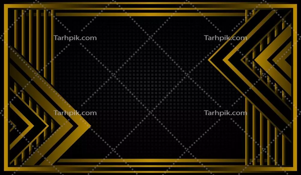 وکتور زمینه مشکی با خطوط طلایی هندسی و زیبا برای طراحی مدرن