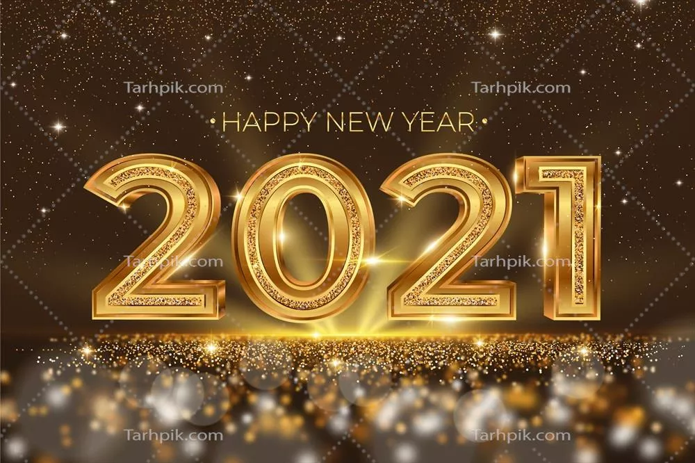 پس‌زمینه وکتور طلایی سال نو 2021 برای طراحی‌های خاص و جشن‌ها