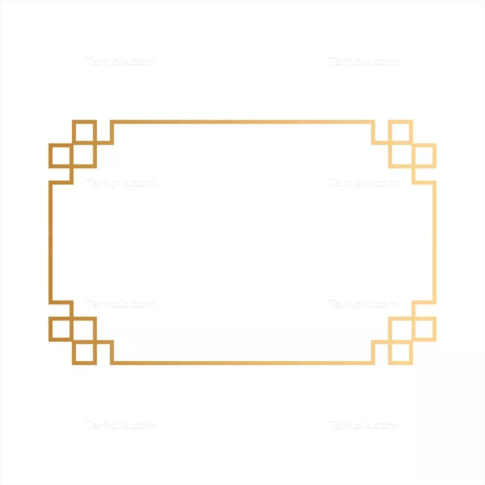 وکتور آیکون دکوراسیون قاب مربعی طلایی برای تزیینات لوکس