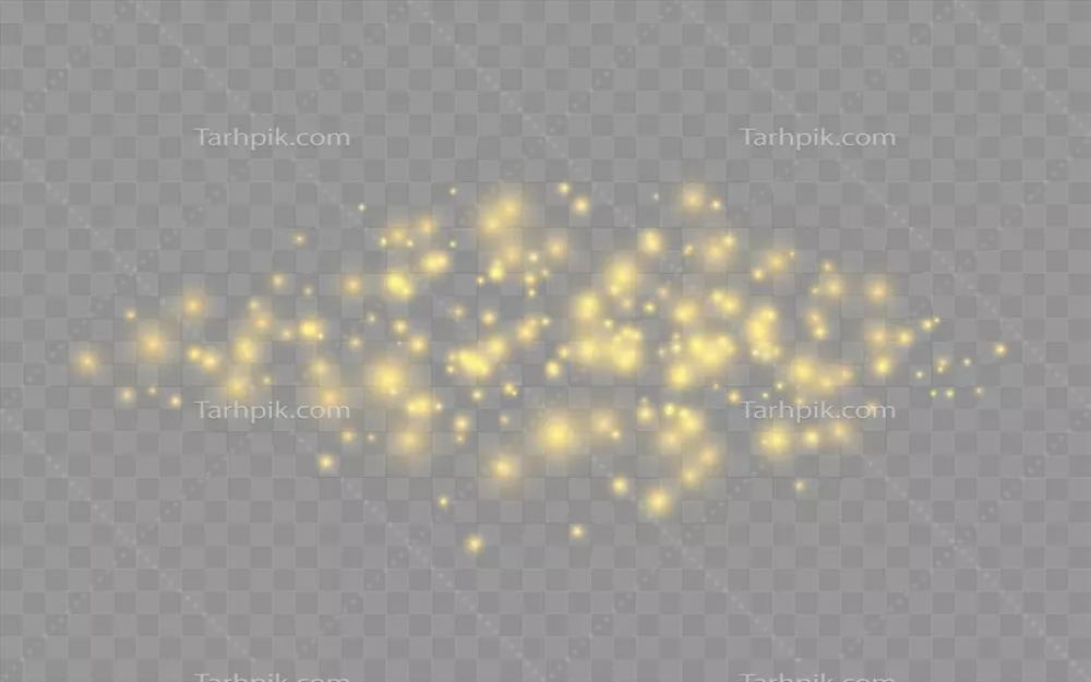 وکتور دانه های طلایی و درخشان کریسمس: غبار نورانی و جرقه های زرد