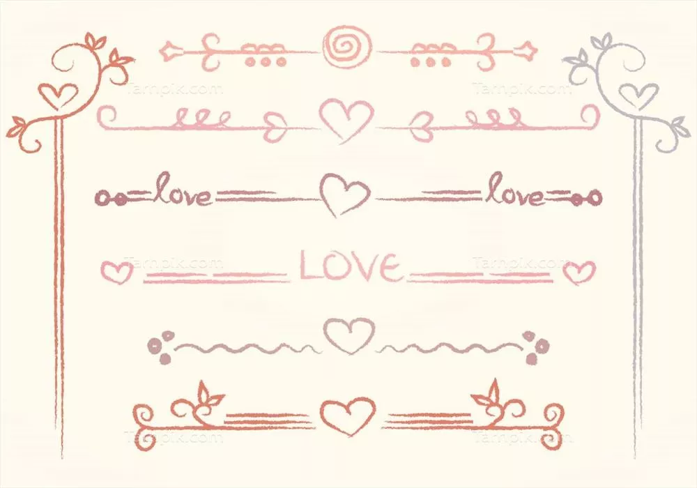 وکتور مجموعهای از تقسیمکنندههای دستکشیده با فرمتهای AI و EPS برای لذت شما