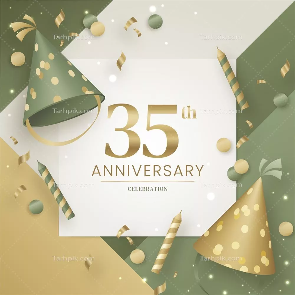 وکتور کارت ولنتاین با طراحی گرادیانی به مناسبت ۳۵ سالگی